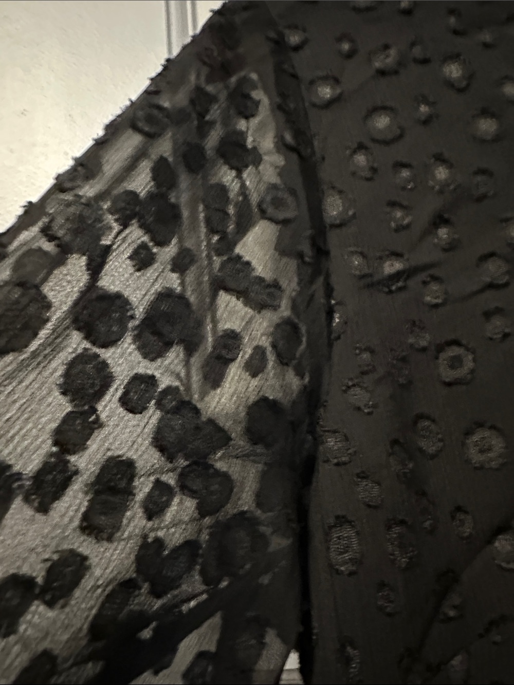 Ann Taylor Black Sheer Swiss Dot Long Sleeve Dress